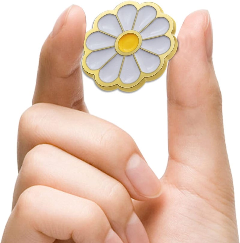 MIDE 6/12/50/100Pcs White Daisy Flower Enamel Lapel Pin 1“ -For Men Women Clothes Bags Hats - Image 4